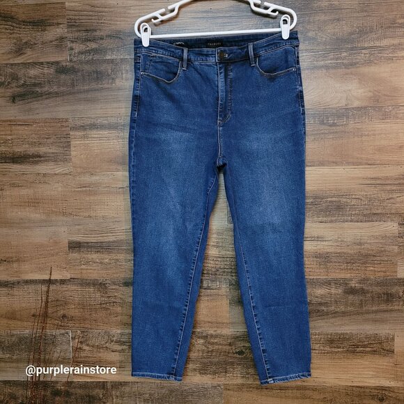 Talbots Jeans Size 12 Jegging Crop High Rise Tummy Control Slimming Dark Wash - Picture 1 of 11